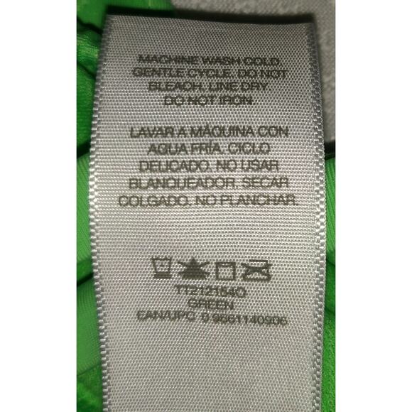 Green Eyelet Swimsuit Women's Sz XL 16 18 Built In Bra Strappy Back One Piece - Picture 8 of 16